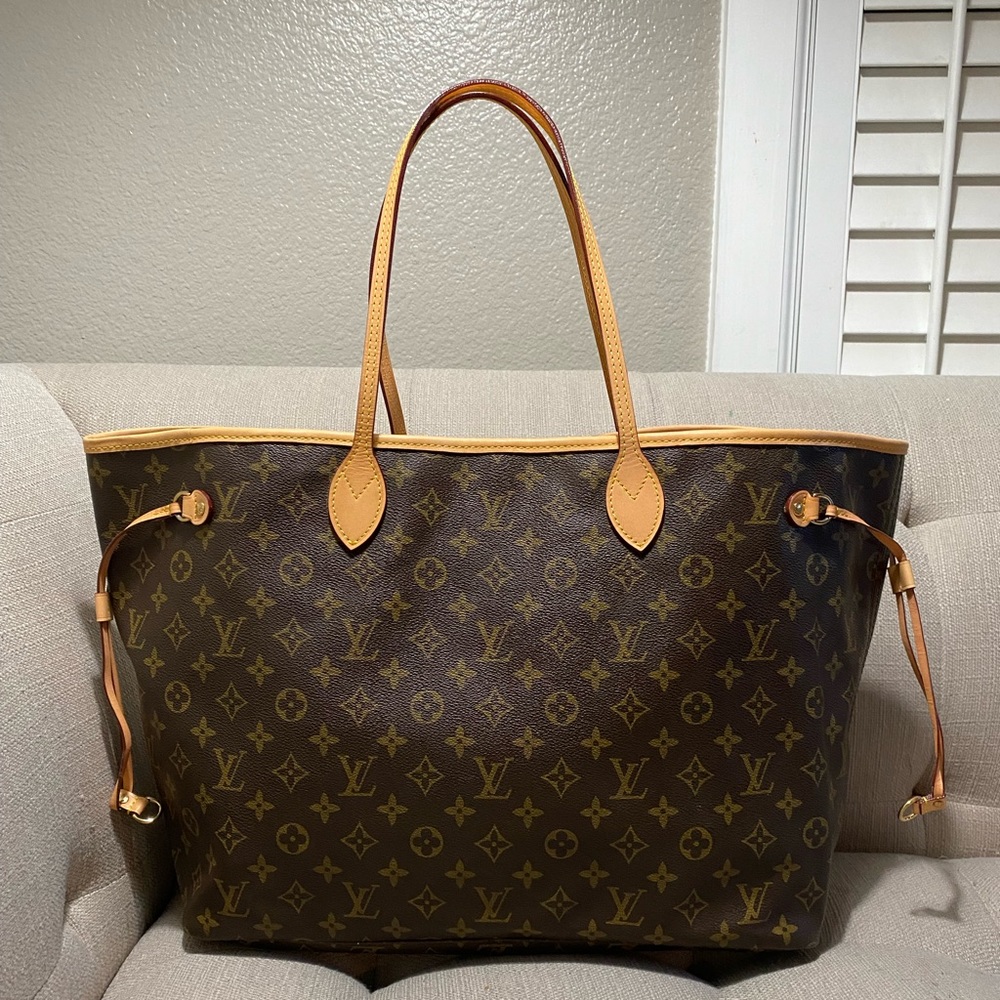 ⚡️NEW VACHETTA 💓GM SIZE!🌞 AUTHENTIC LOUIS VUITTON NEVERFULL GM TOTE BAG🌷